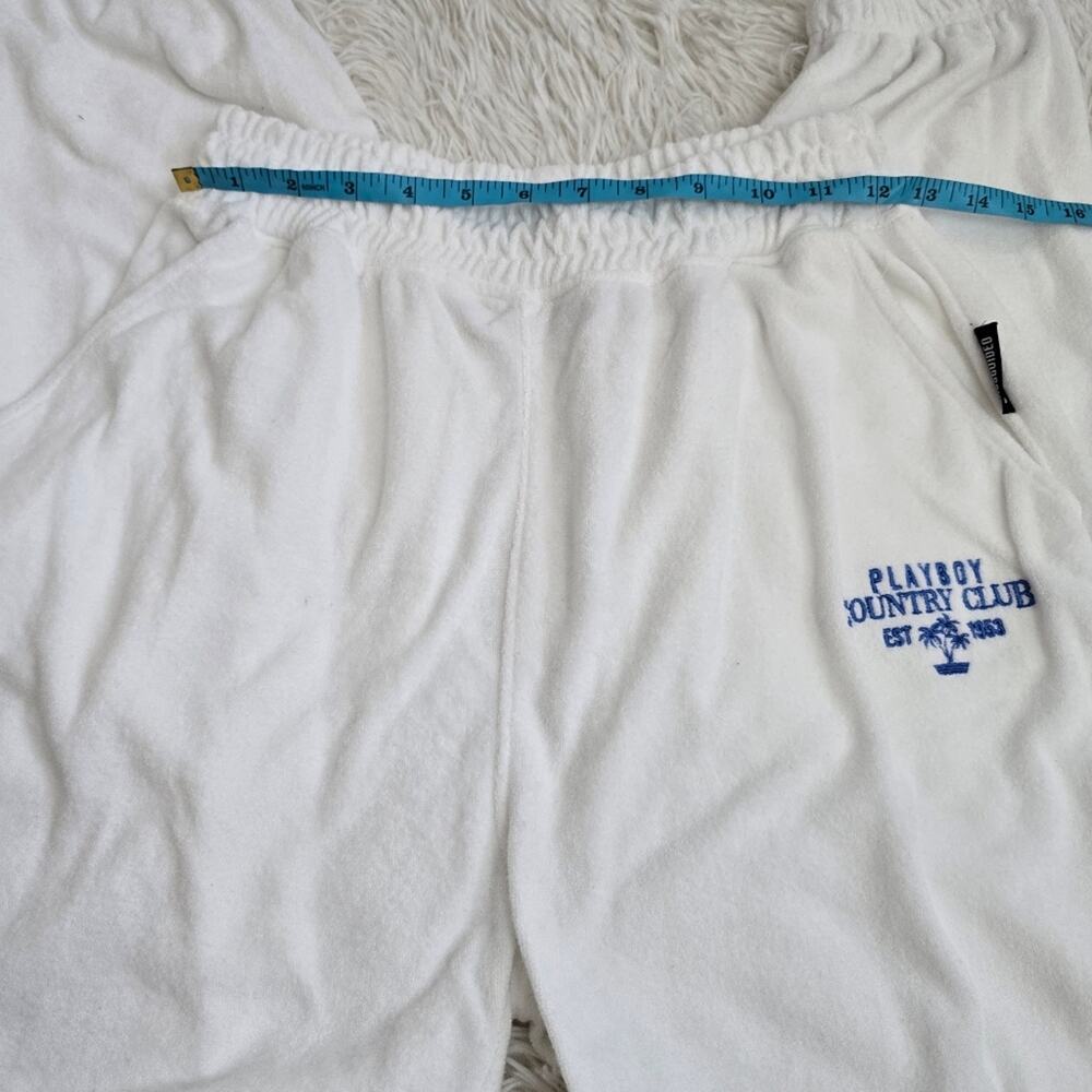 Playboy X Missguided White Country Club Sweatpants 4 - Picture 10 of 11